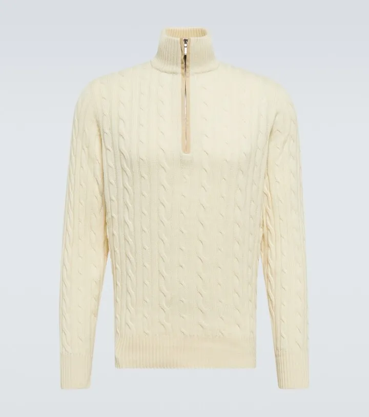 Treccia half-zip cashmere sweater