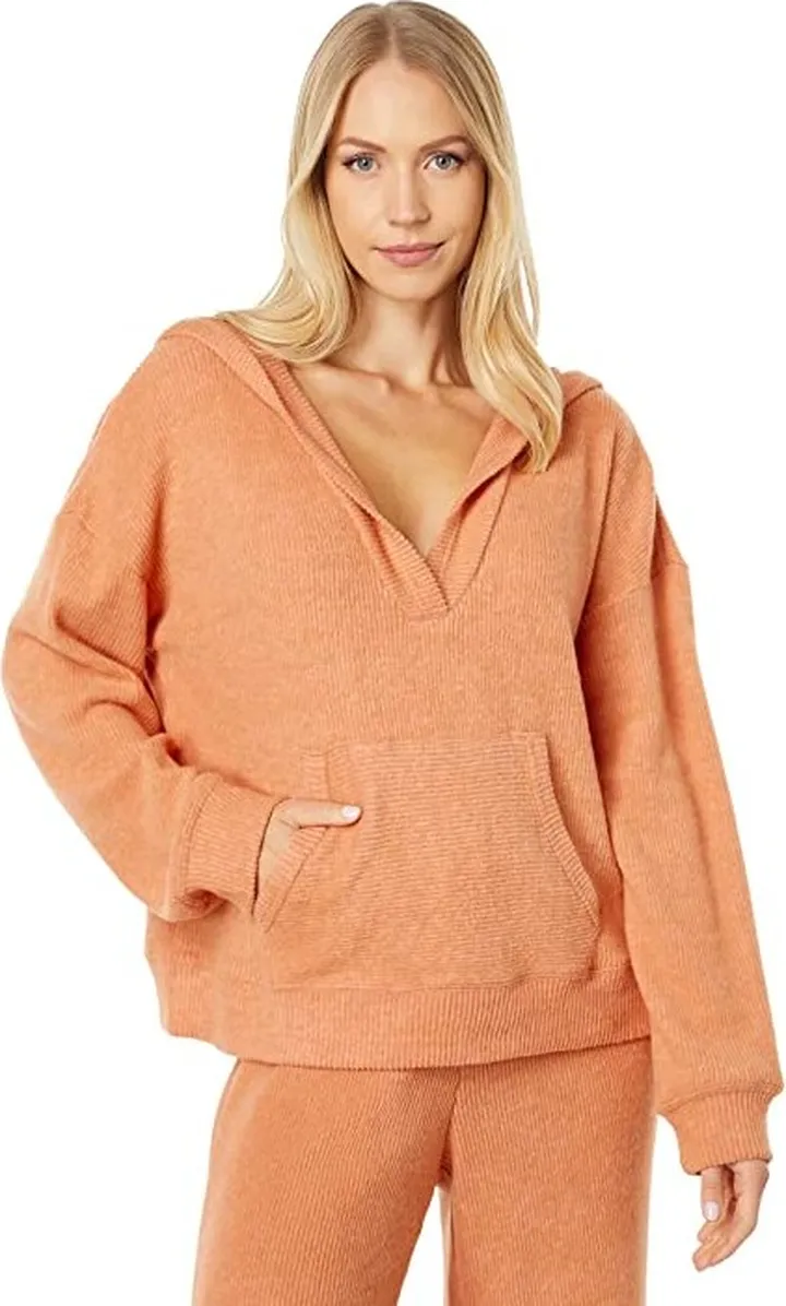 Rip Curl Cosy V-Neck Hoodie (Clay Marle) Women's Clothing