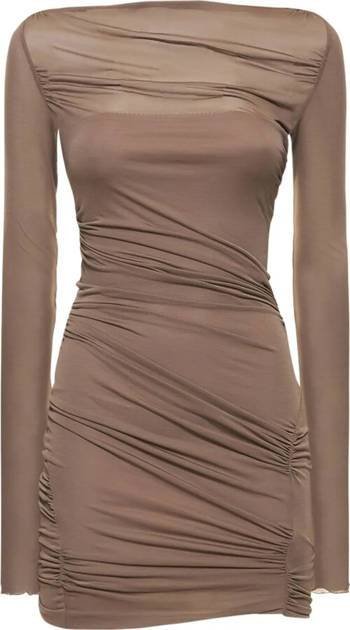 Draped jersey mini dress
