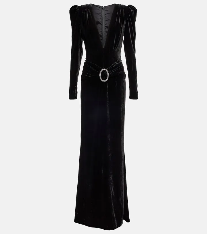 Embellished velvet gown