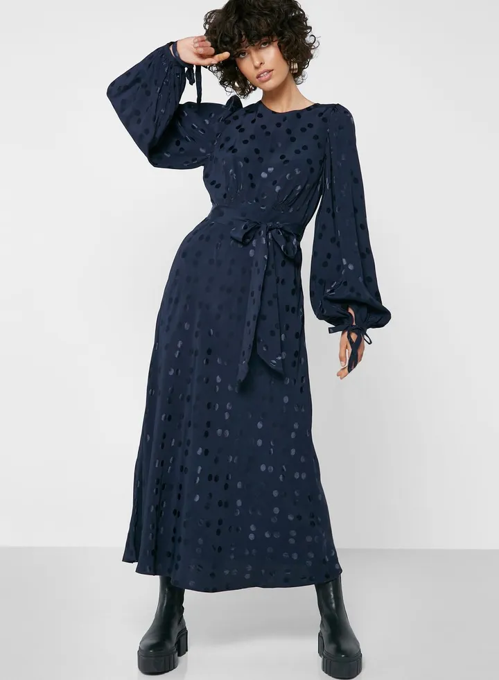 Jacquard Open Back Dress