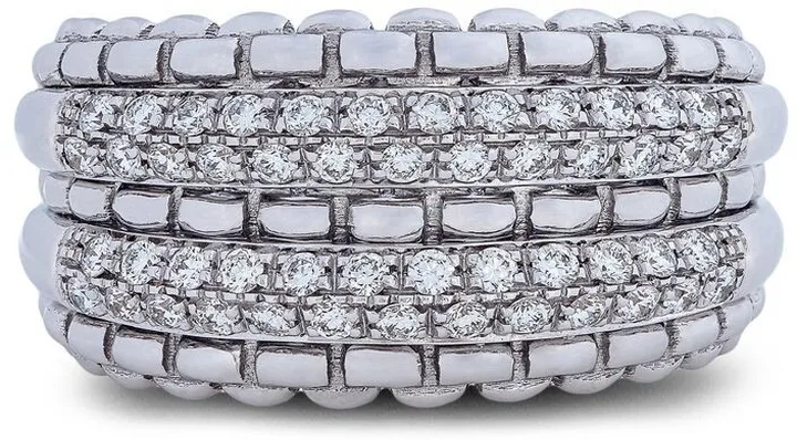 18kt White Gold Pavé Set Diamond Ring