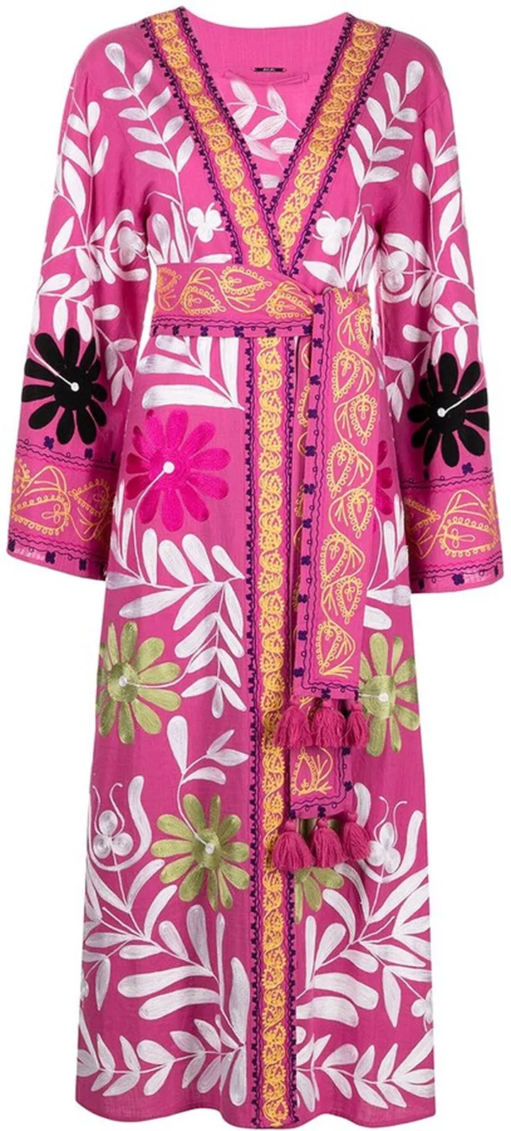 Dalie floral-embroidered robe