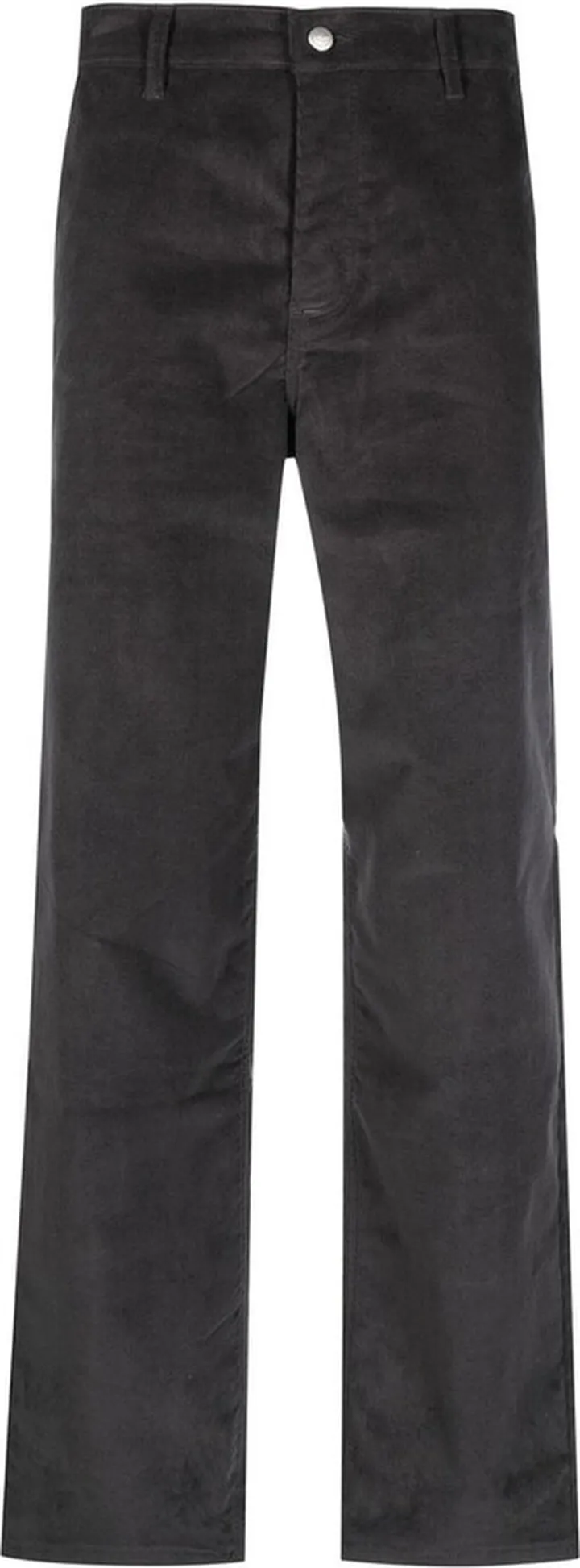 Grey Corduroy Straight-Leg Trousers