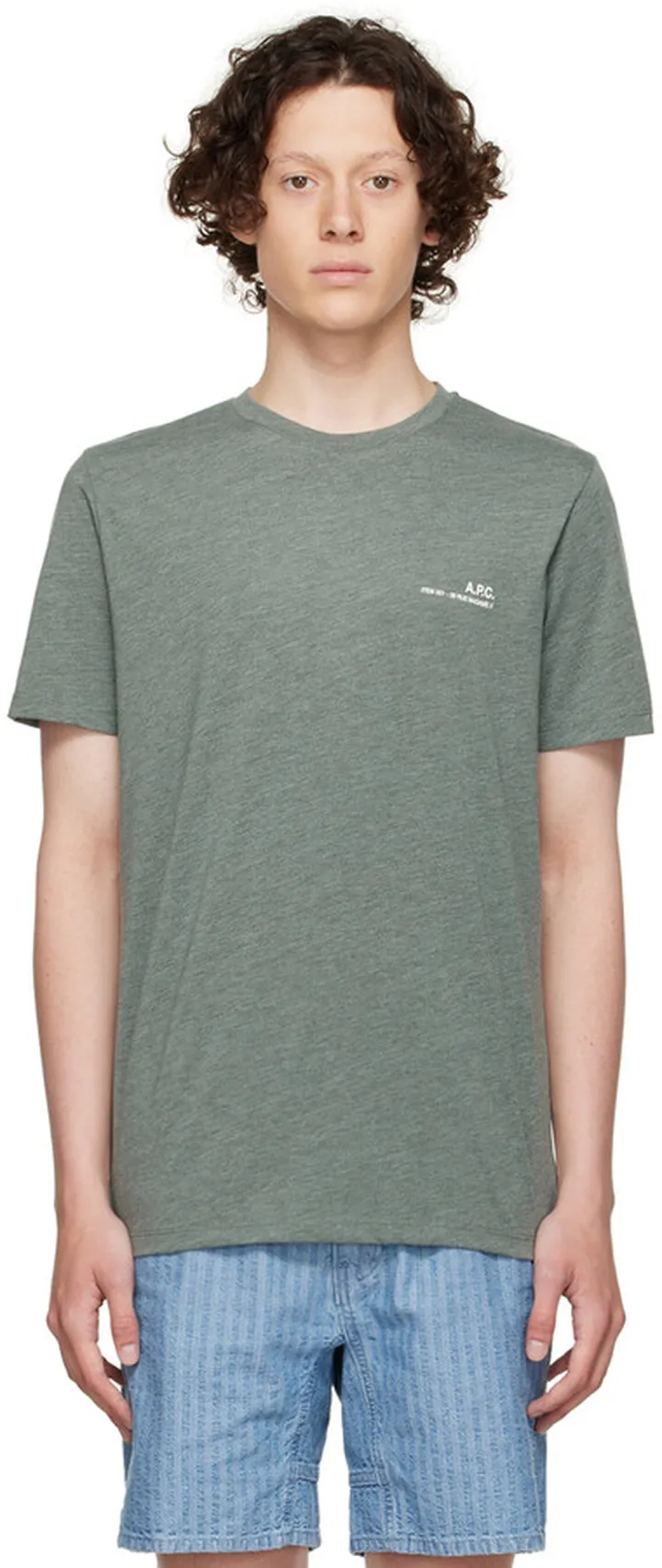A.P.C. Khaki Polyester T-Shirt