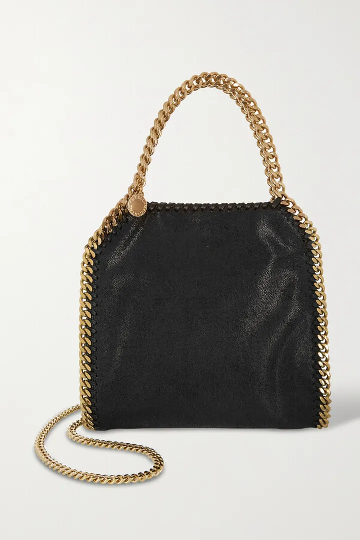 Stella McCartney - The Falabella Mini Faux Brushed-leather Shoulder Bag - Black