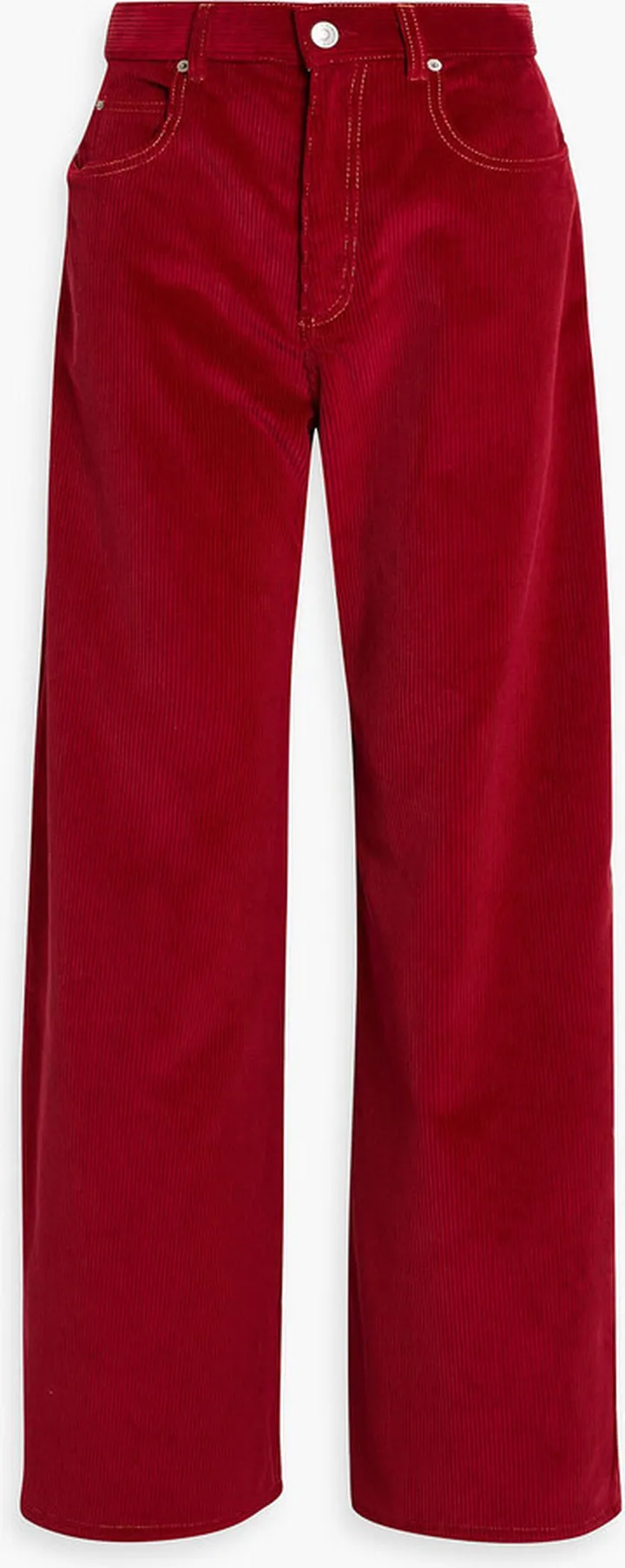 Cotton-corduroy wide-leg pants