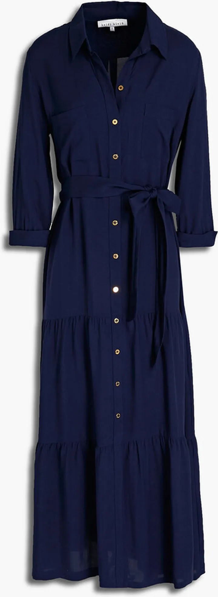 Tiered woven midi dress