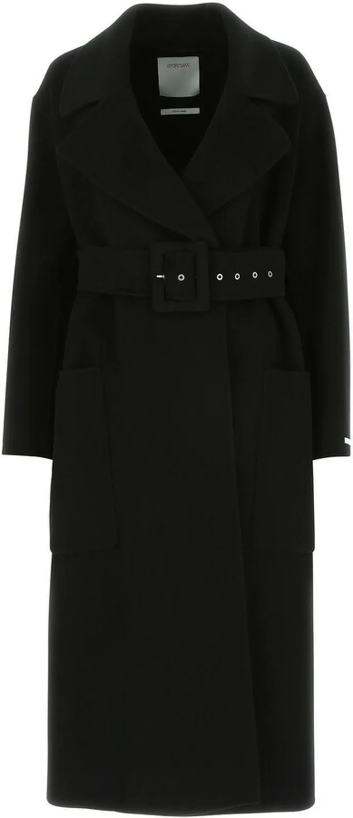 Coat realized in pure wool enriched by adjustable detachable belt at the waist.
