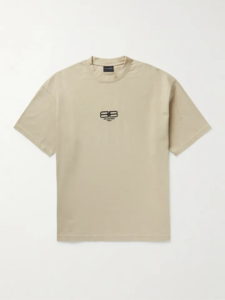 BB Paris Logo-Embroidered Cotton-Jersey T-Shirt