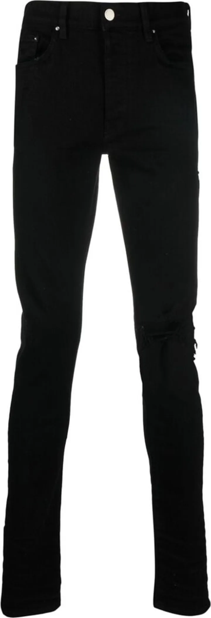 Distressed-Finish Slim-Cut Jeans