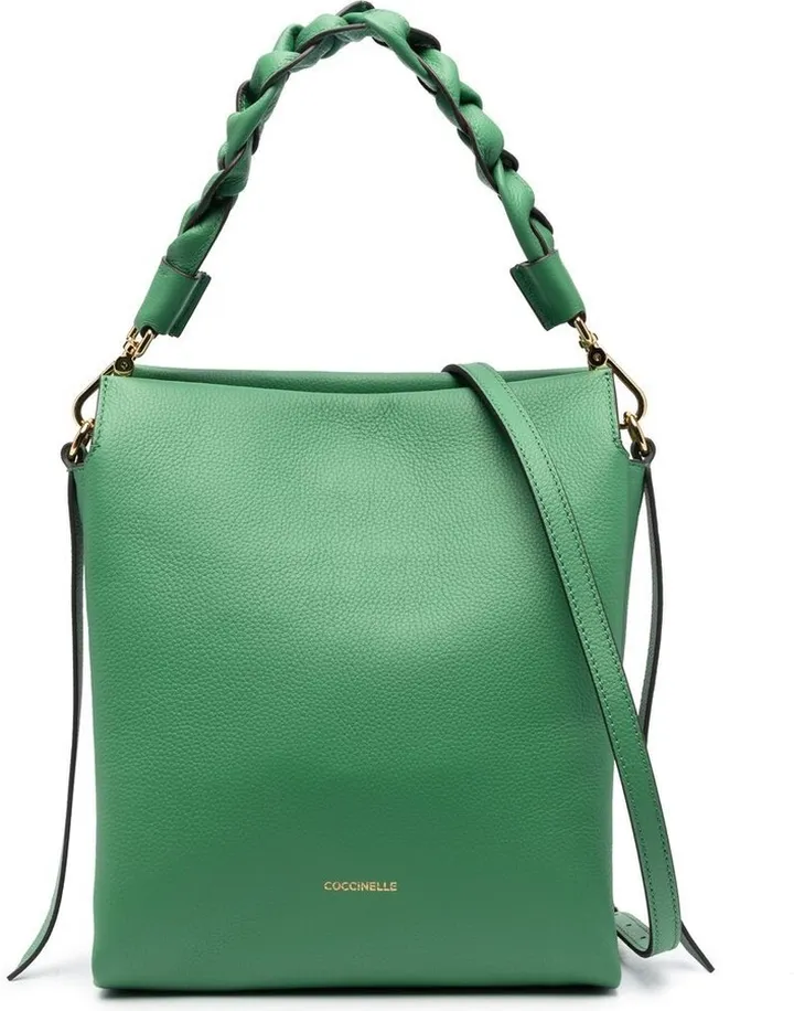 Braided-Strap Leather Tote