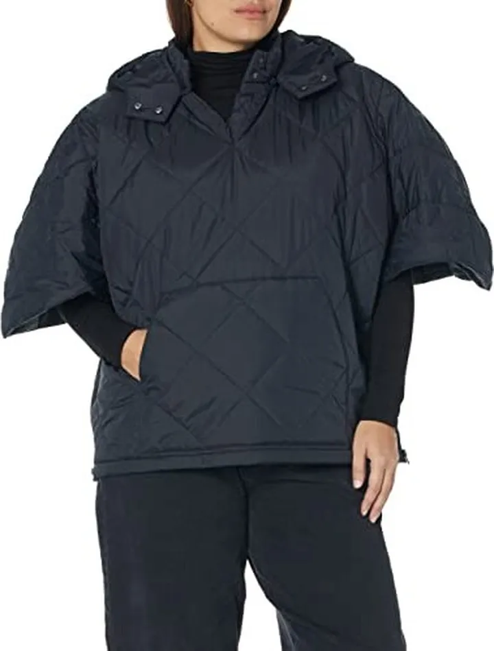 The Drop Women's Black Noelle Quilted Anorak Cape