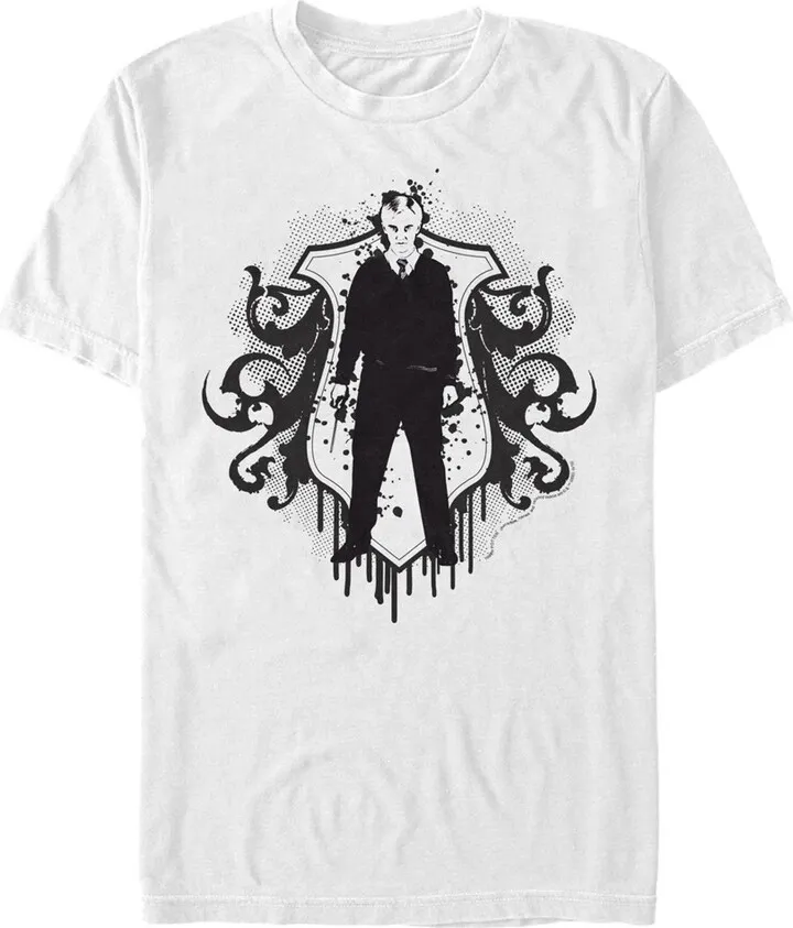 Men's Harry Potter Draco Malfoy Splatter Print T-Shirt - White - X Large