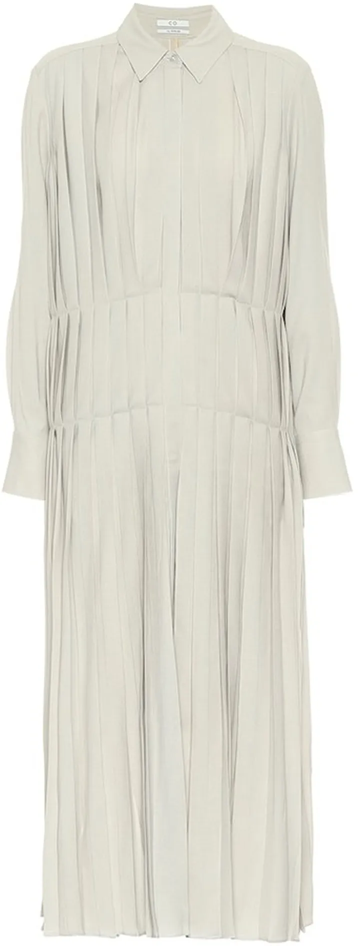 Pleated-crepe midi dress