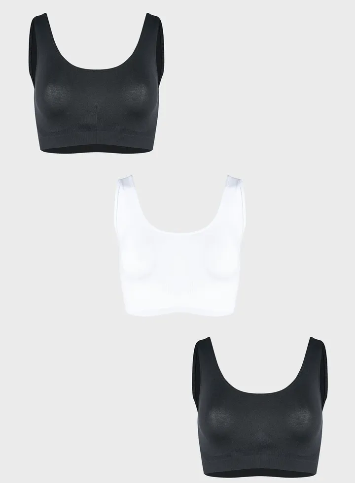 3 Pack Knitted T-Shirt Bra