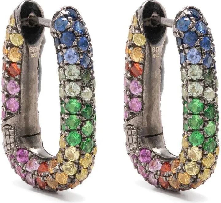 Link rainbow sapphire earrings