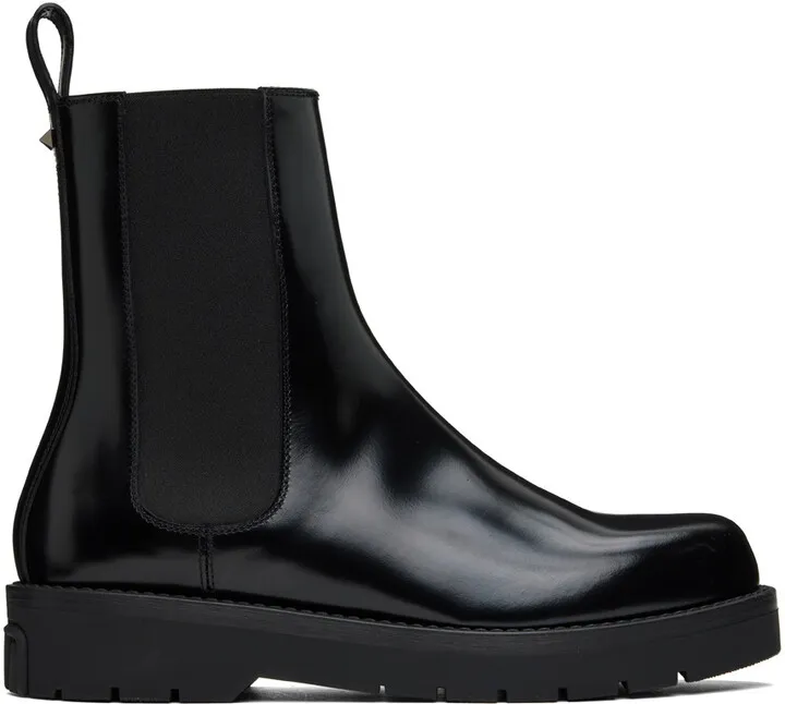 Valentino Garavani Black Beatle VG Camden Chelsea Boots