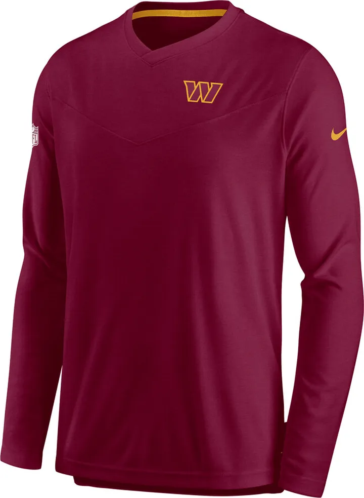 Nike Men's Dri-FIT Lockup Coach UV (NFL Washington Commanders) Long-Sleeve Top in Red