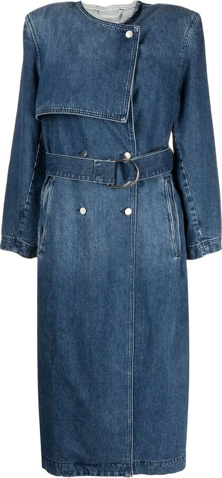 Double-Breasted Denim Coat