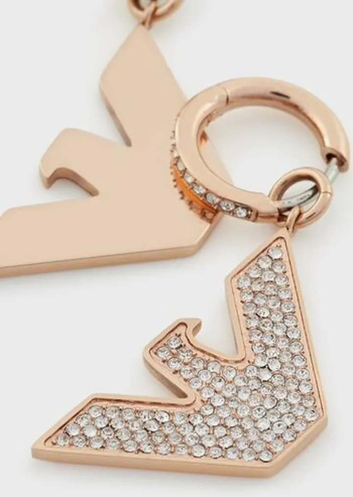 Rose Gold-Tone Stainless Steel Hoop Earrings