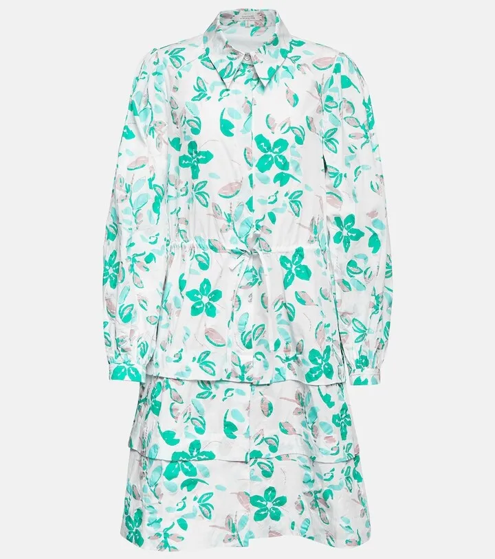 Floral cotton poplin shirt dress