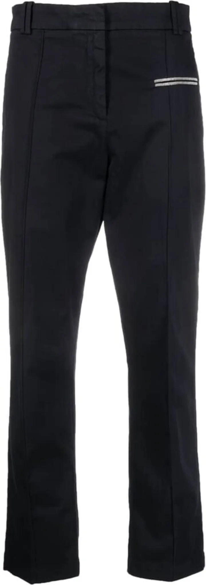 Concealed-Front Slim-Cut Trousers