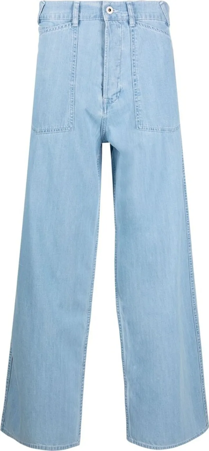 Sailor logo-patch wide leg jeans