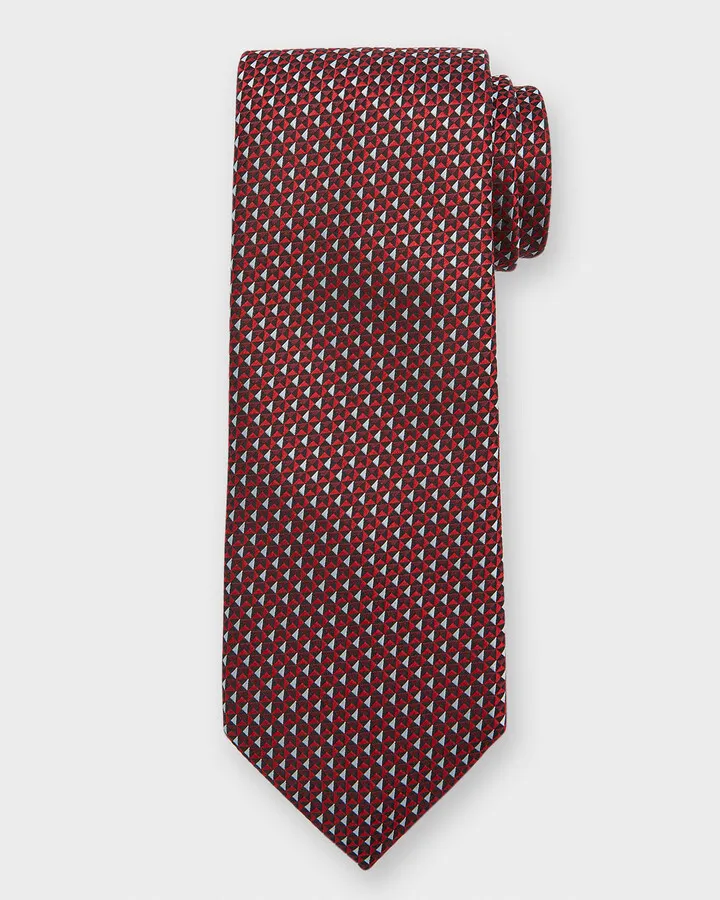 Men's Geometric Jacquard Silk Tie