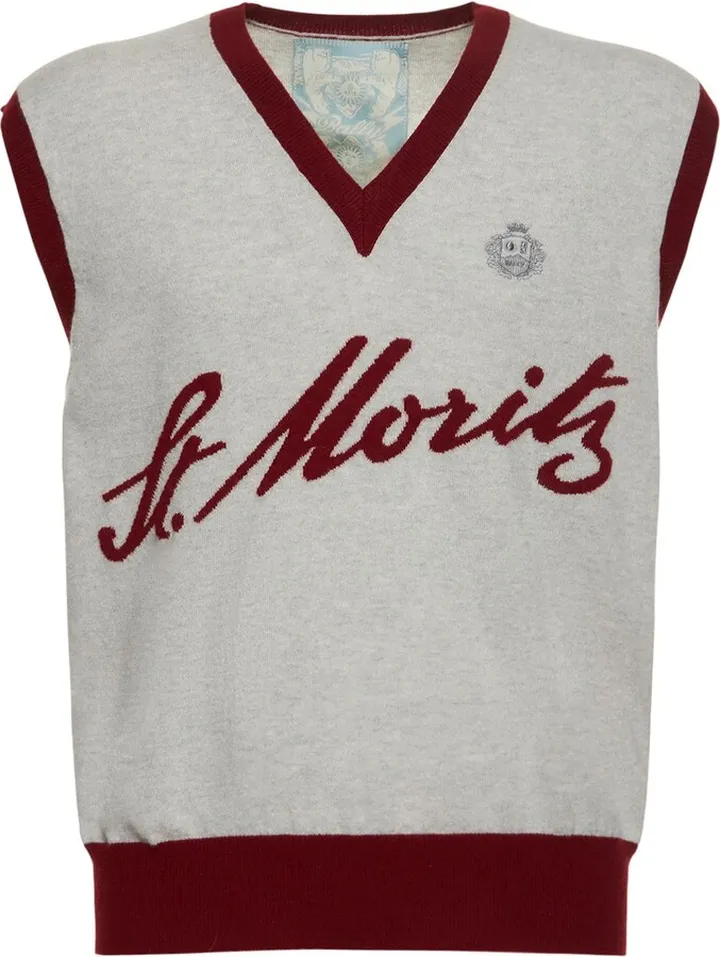 Bally Curling logo cashmere knit vest