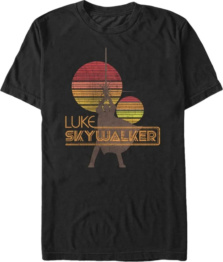 Men's Star Wars Retro Luke Skywalker Silhouette T-Shirt - Black - 3X Large