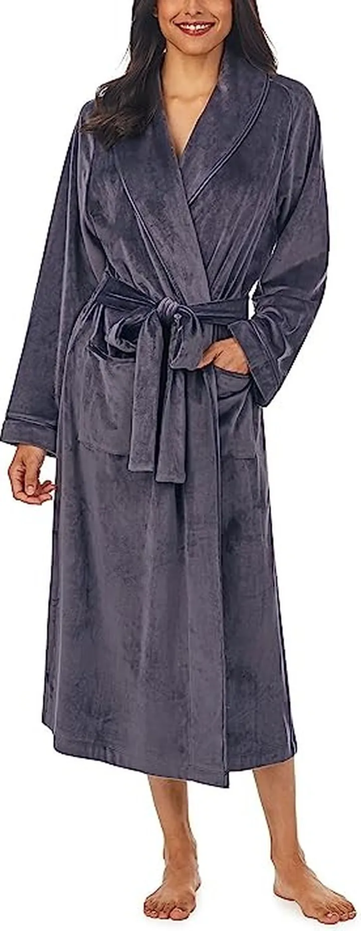 Eileen West Ballet Wrap Robe (Charcoal) Women's Pajama
