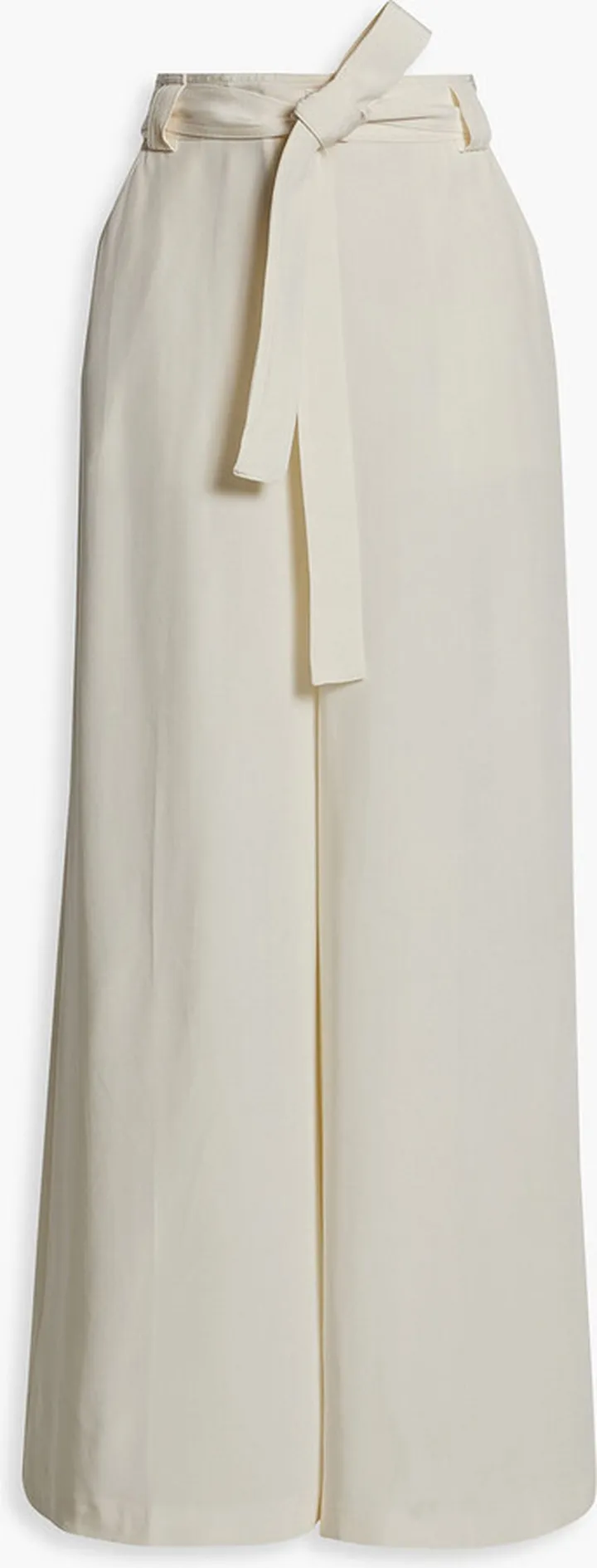 Rosemont belted silk-satin crepe wide-leg pants