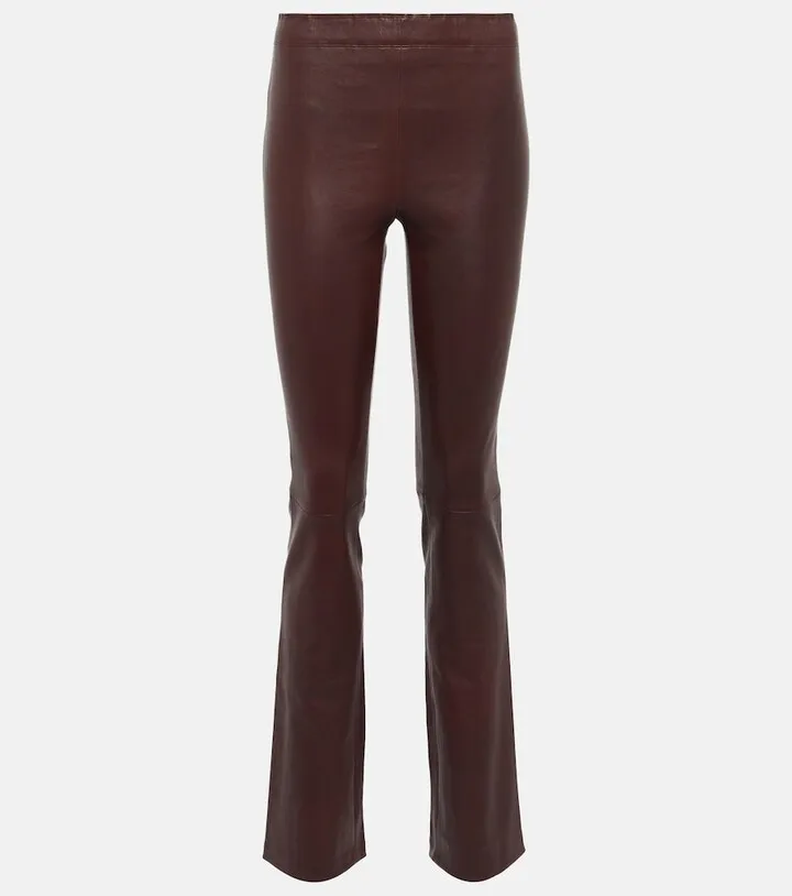 JP Long leather kickflare pants