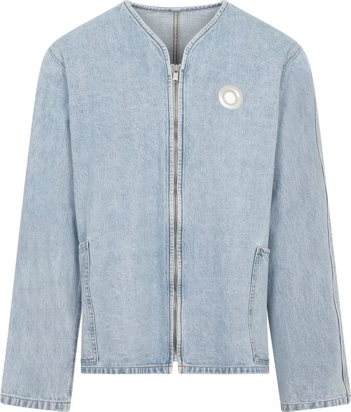 Craig Green Eyelet Detailed Zip-Up Denim Jacket