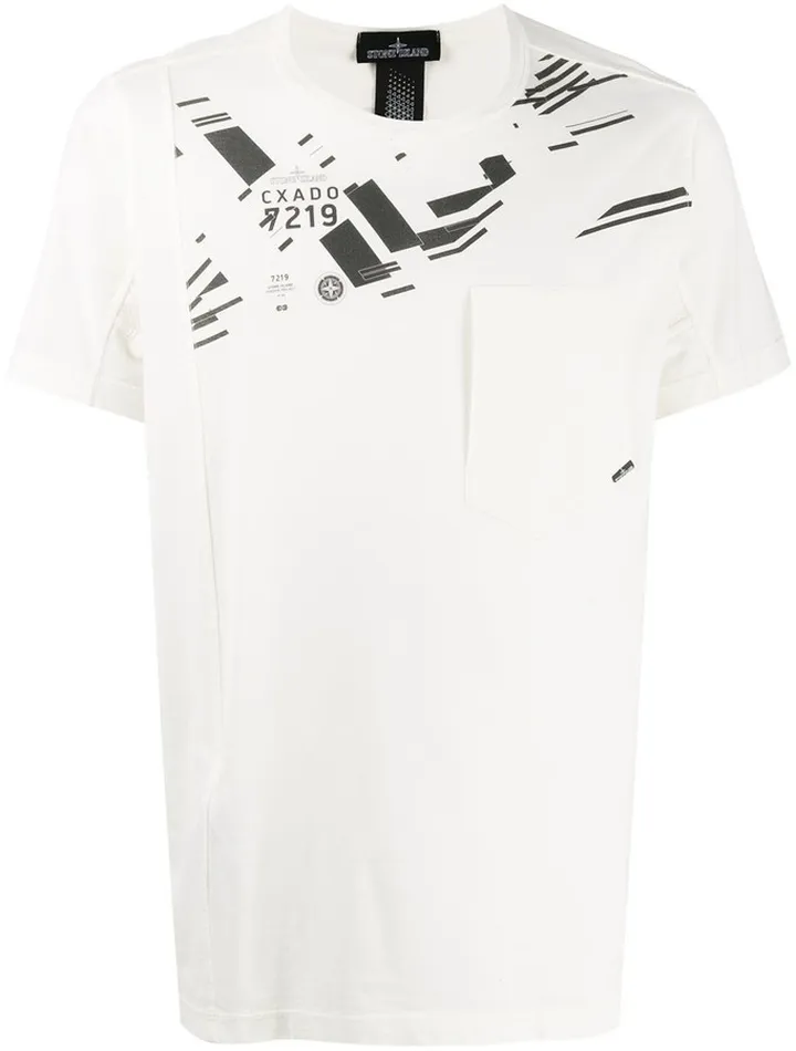 asymmetric graphic print T-shirt