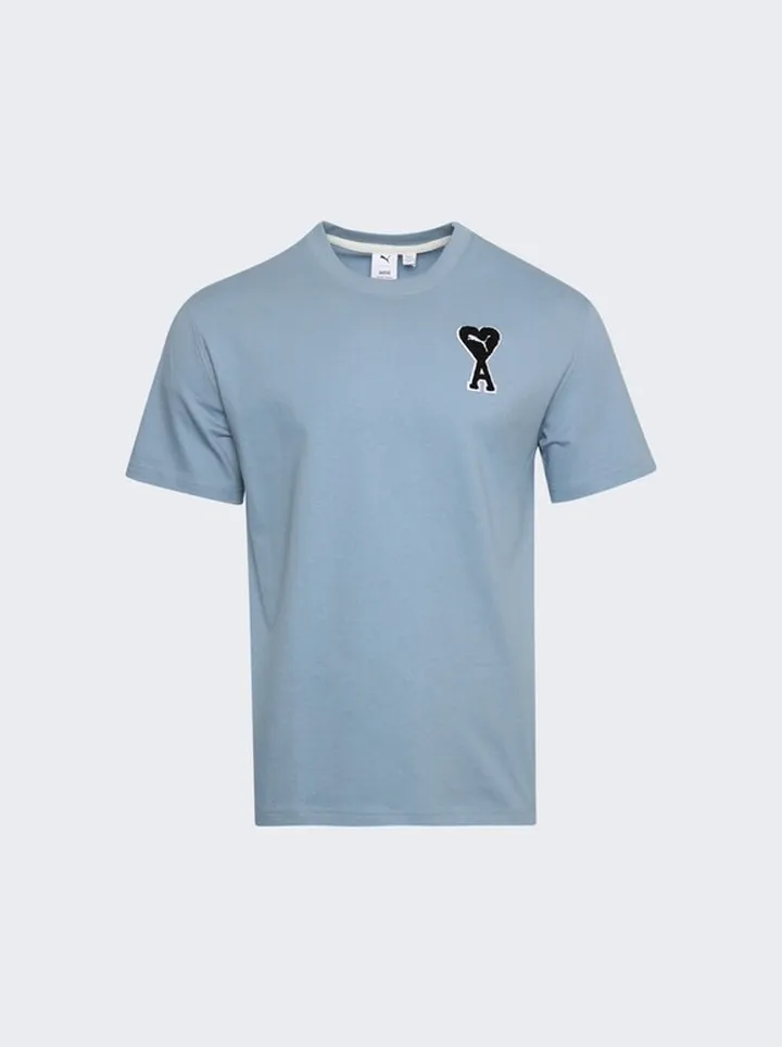 X AMI Tee Faded Denim
