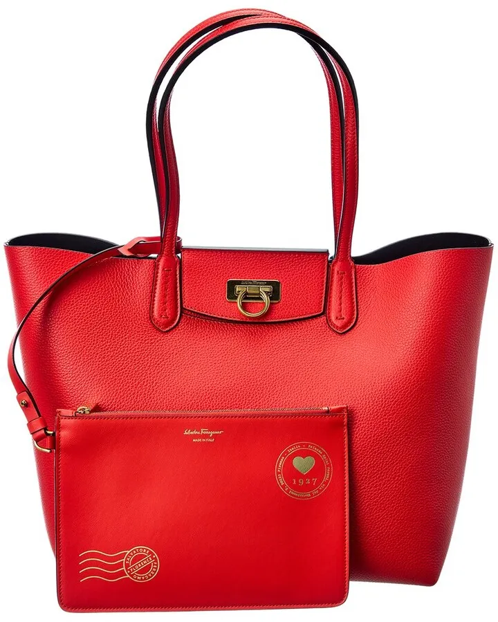 Salvatore Ferragamo Gancini Small Leather Tote