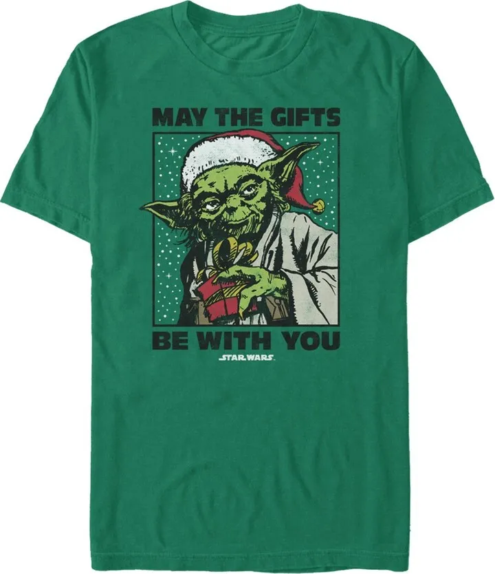 Men's Star Wars Christmas Yoda Gifts T-Shirt - Kelly Green - Small