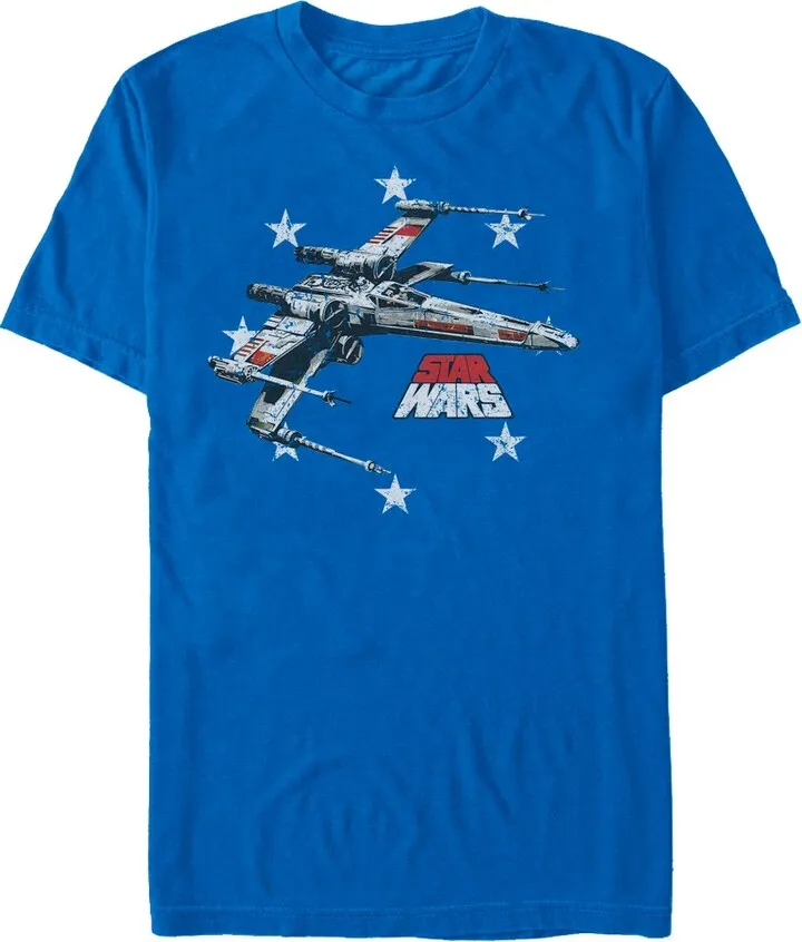 Men's Star Wars Fourth of July X-Wing Stars T-Shirt - Royal Blue - Large