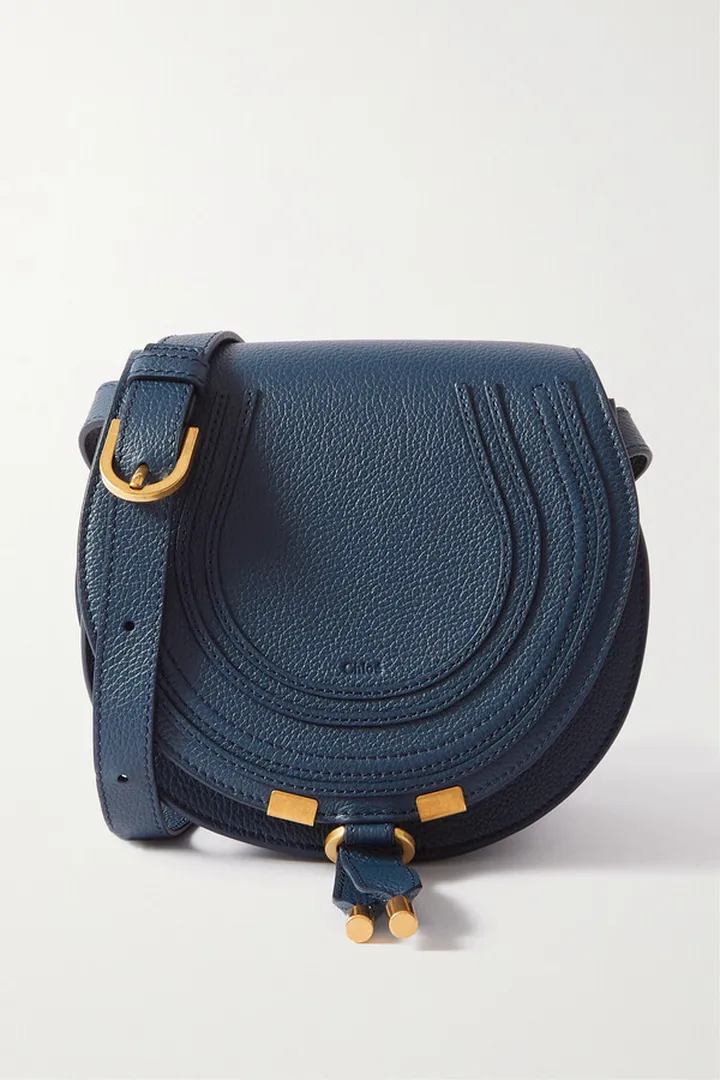 Chloé - + Net Sustain Marcie Mini Textured-leather Shoulder Bag - Blue