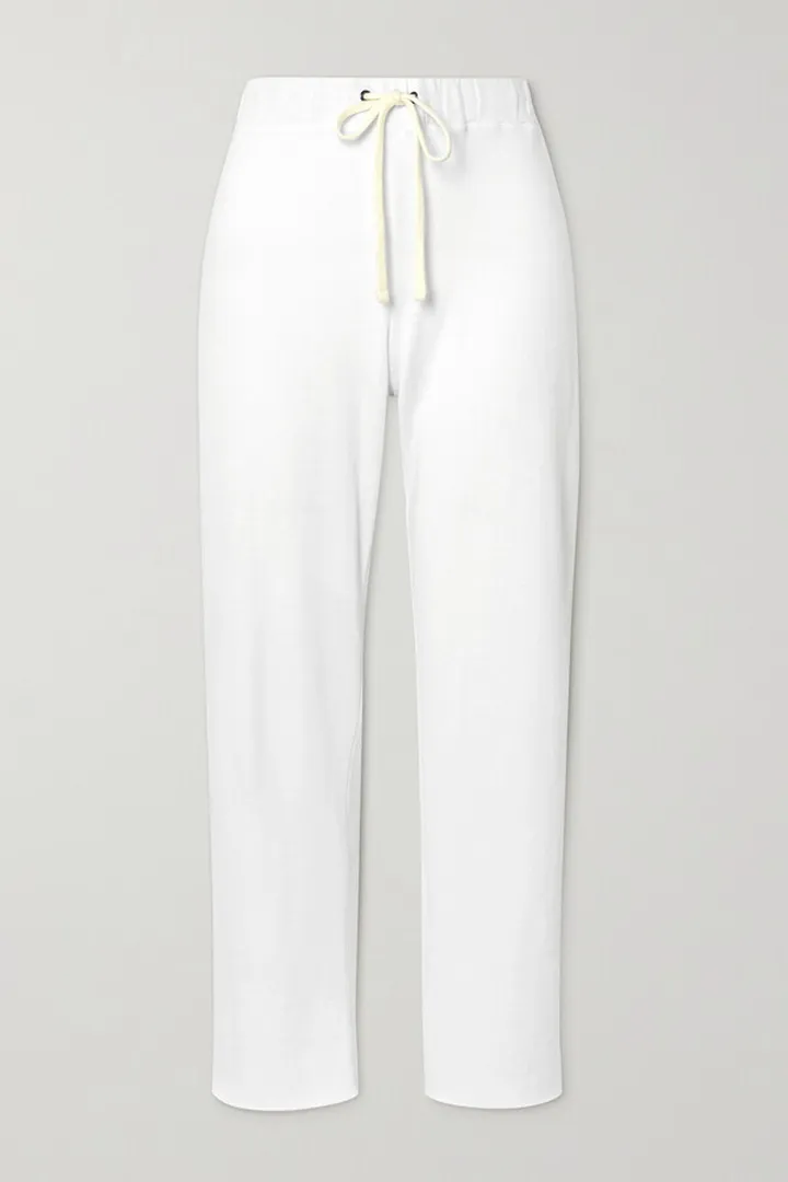 James Perse - Cropped Supima Cotton-terry Track Pants - White