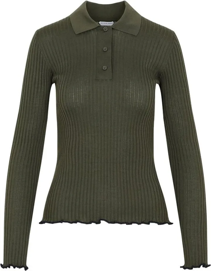 Bottega Veneta Ribbed Polo Top