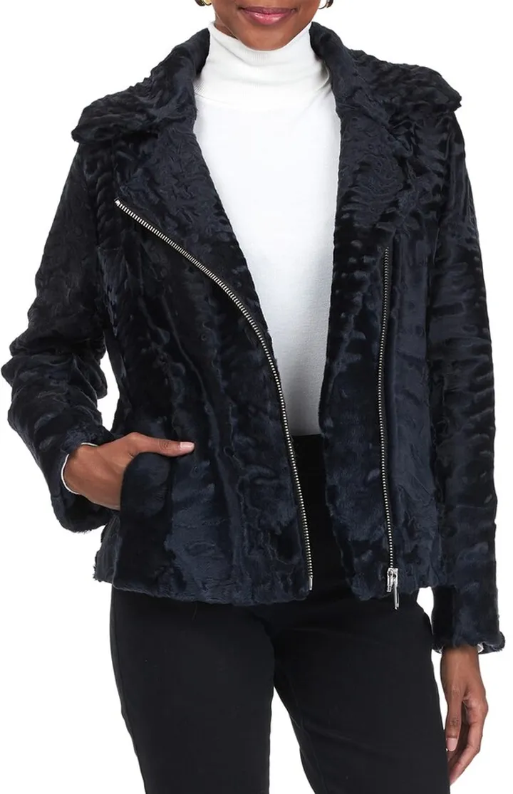 Lamb Zip Moto Jacket