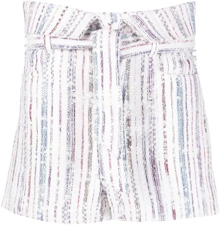 Belted-Waist Tweed Shorts
