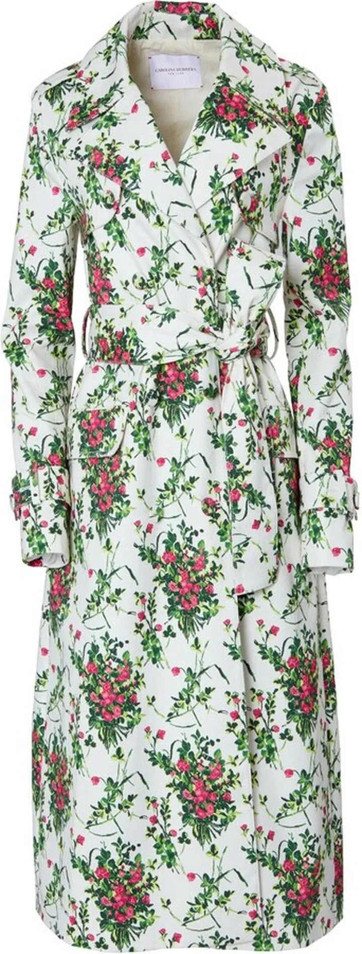 Floral-Print Belted Trenchcoat