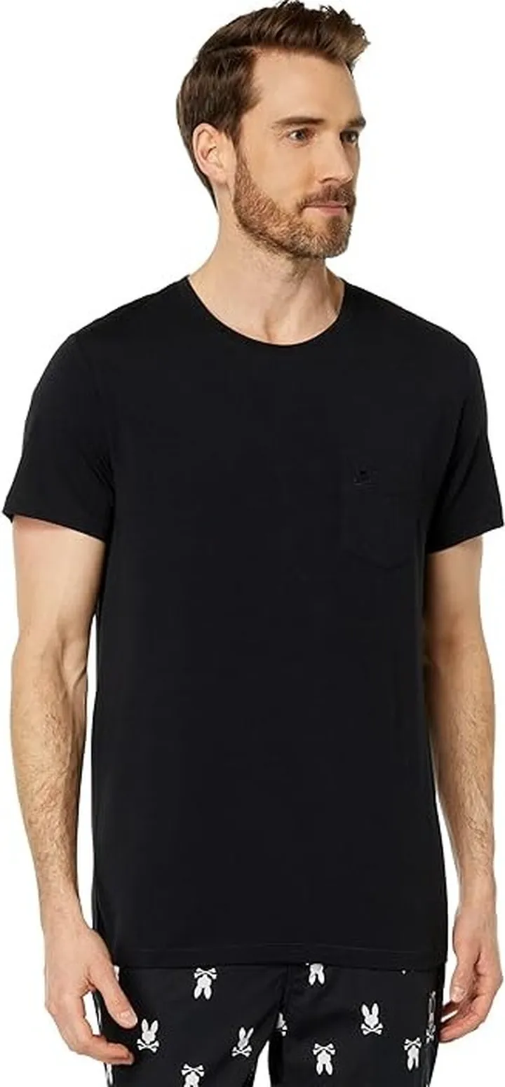 Psycho Bunny Lounge Pocket Tee (Black) Men's Pajama