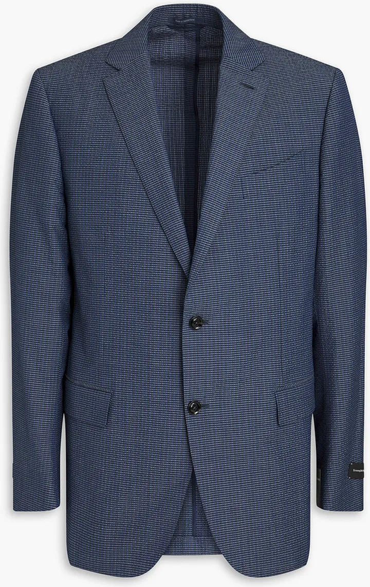 Wool and silk-blend seersucker blazer