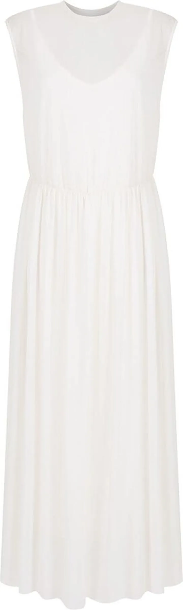 Sheer Pleated Midi Dress