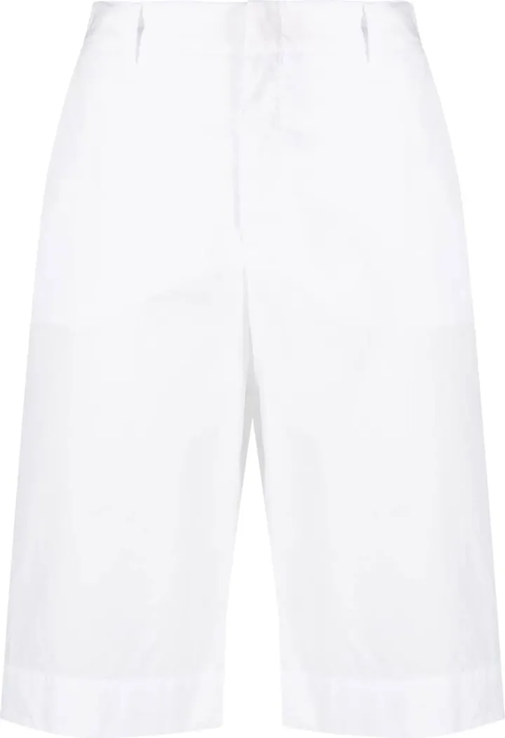 High-Waisted Stretch-Cotton Bermuda Shorts